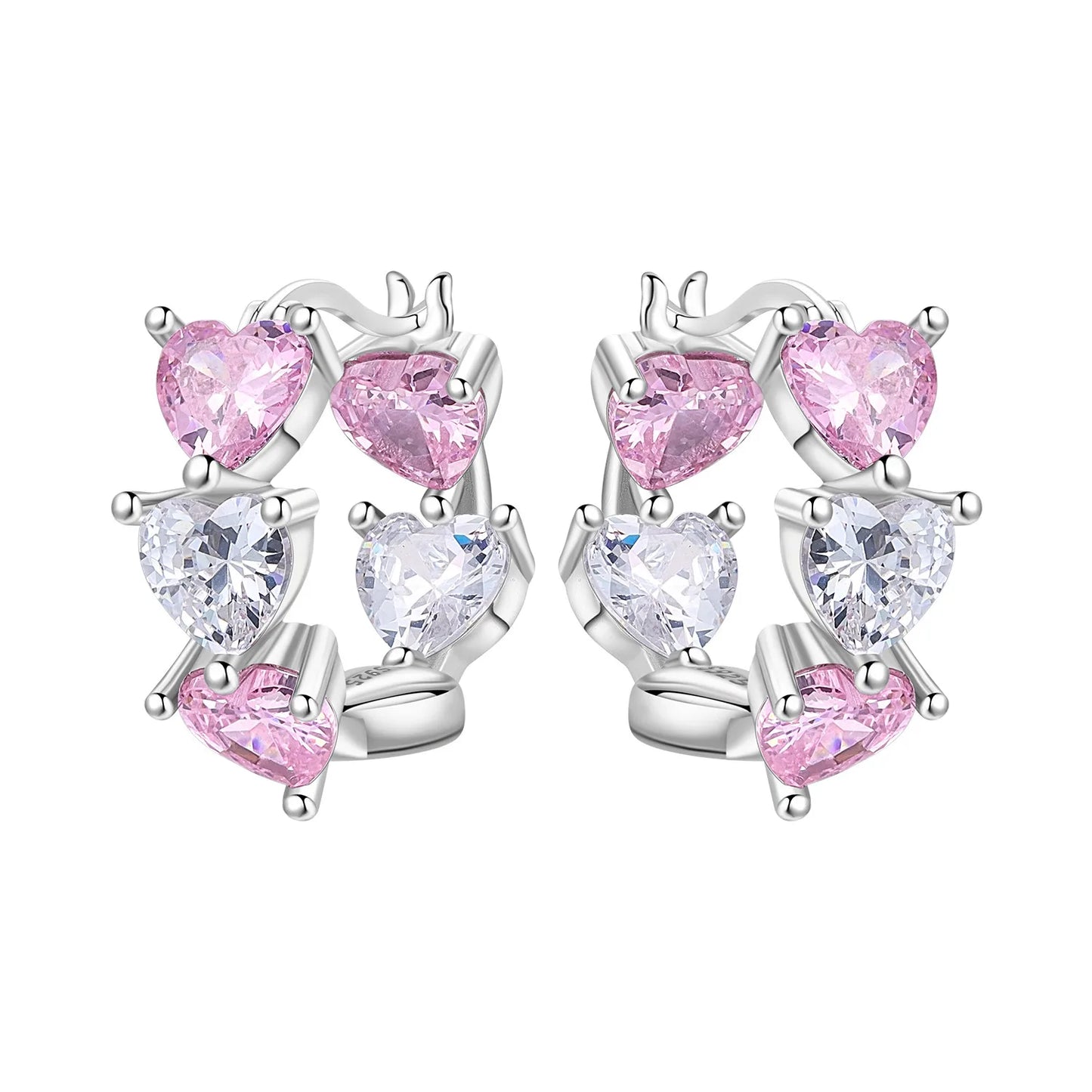 925 Sterling Silver Star Moon Heart Shape Earrings Jewelry Versatile Hoop Earrings For Women Jewelry Fine Birthday Party Gifts