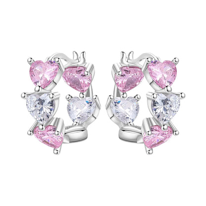 925 Sterling Silver Star Moon Heart Shape Earrings Jewelry Versatile Hoop Earrings For Women Jewelry Fine Birthday Party Gifts