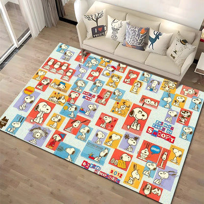Cartoon Snoopy HD Printed Rugs Carpet For Living Room Home Decoration Children's Crawling Living Room Area Rug Game Floor Mat