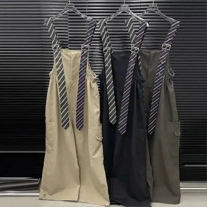 KUCLUT 2025 Autumn Fashion Tie Decorated Jumpsuits For Women Loose Style Design Wide-Leg Jumpsuit Female Trendy 1A731