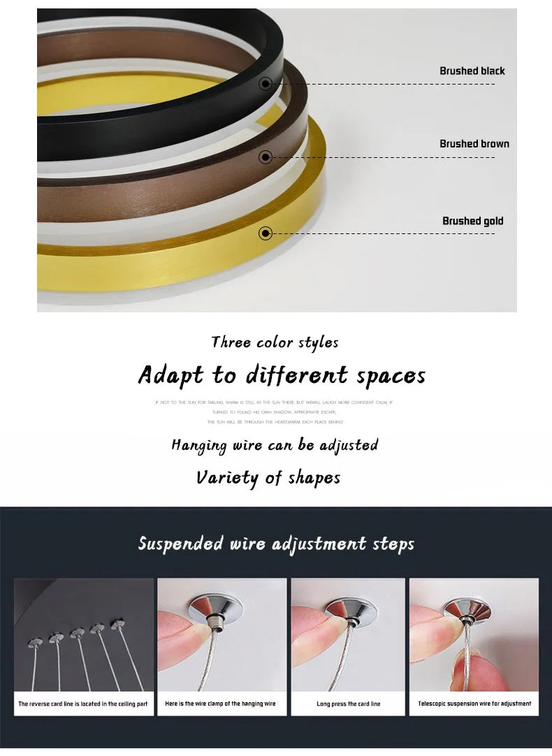 Mordern Minimalist Hign-end LED Pendant Lights Designer Circle Chandelier Home Rooms Decoration for Hall Living Lamping Fixtures