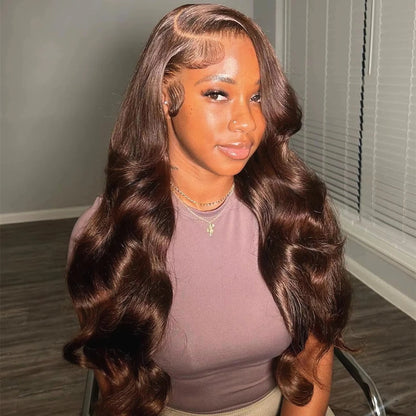 Silkwave Body Wave Chocolate Brown Lace Front Wig Brazilian 30 Inch 13x6 HD Lace Frontal Wigs For Women Colored Human Hair Wig
