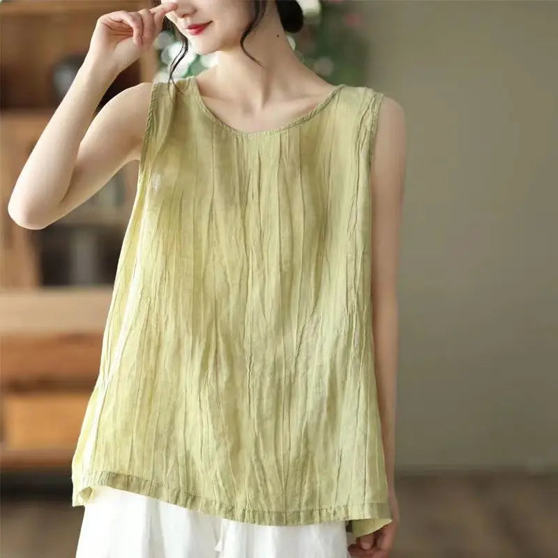 Large size women's clothing summer new solid color belly cover inside and outside wear versatile age-reducing sling vest