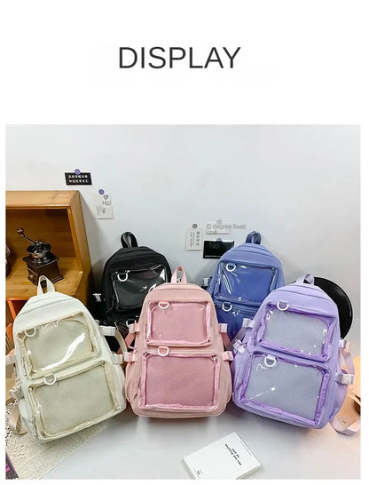 Japanese Kawaii Itabag Women New 2026 Transparent Backpack Women Large Capacity Ita Backpack School Bags for College Student JK