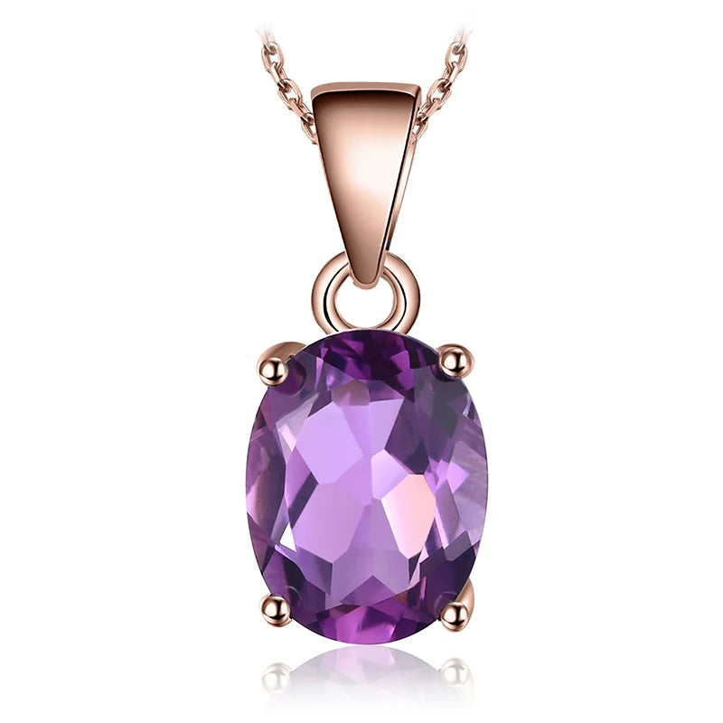JewelryPalace Natural Garnet Amethyst Citrine Peridot Blue Topaz 925 Sterling Silver Pendant Necklace Gemstone Jewelry No Chain