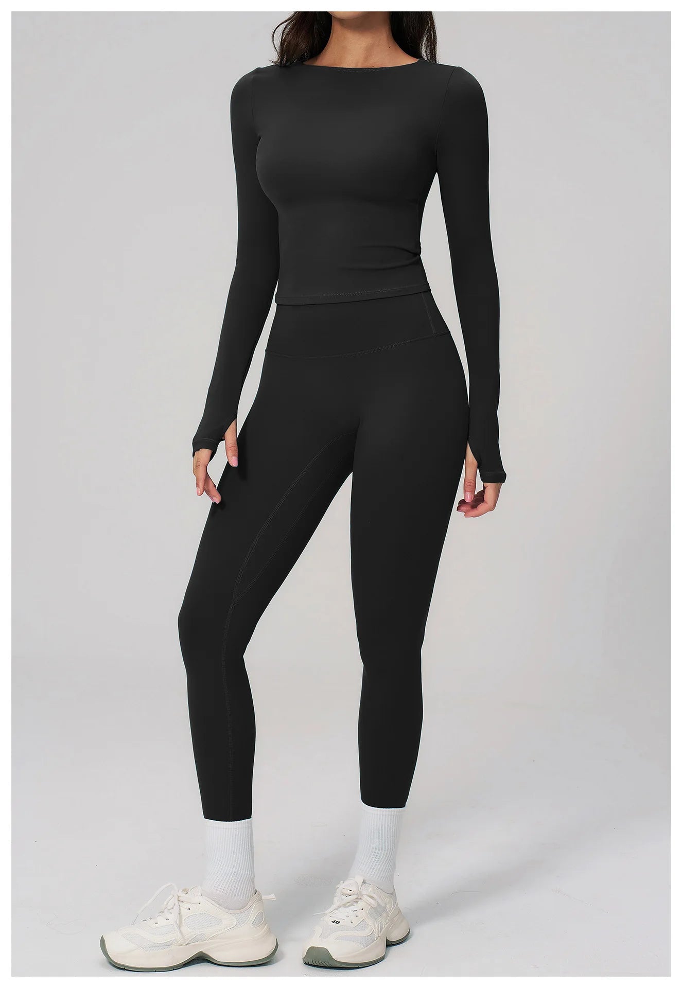 Yoga Set 2PCS Women Tracksuit Sportswear Workout Clothes Athletic Wear Gym Clothing Legging Fitness Top Long Sleeve Sports Suits