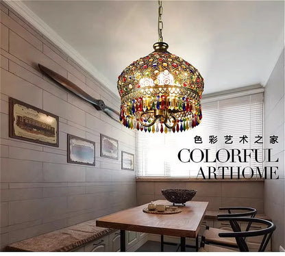 design lamp pendant lighting crystal Bohemia Retro droplight Iron handmade pendant lights for restaurants hanging lights bedroom