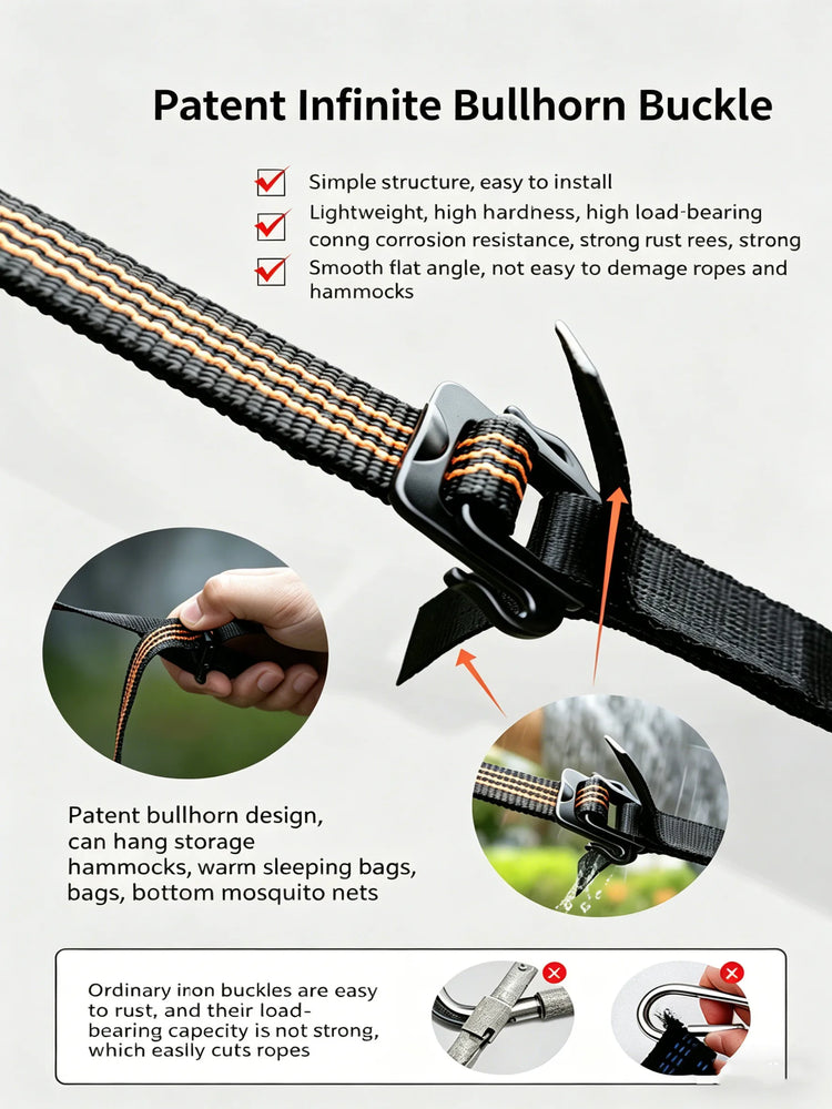 TRAVELER Bushcraft Quick-Deploy Hammock with Mosquito Net, Integrated Ridgeline & Anti-Roll Design for Wilderness Camping