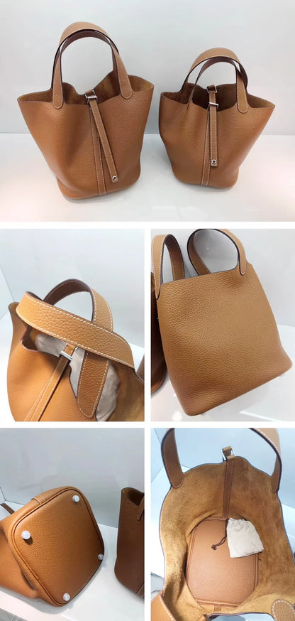 Women Bags Handbags Bucket Bag Real Leathe Fashion Tote Bag Genuine Leather Luxury Desginer Big Size Large Lady Hand Bags