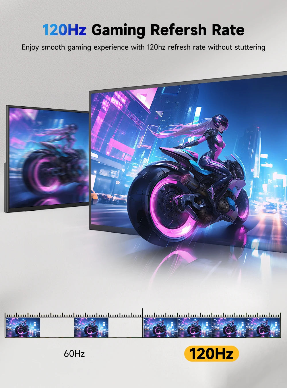 UPERFECT 23.8” Touchscreen Large Computer IPS Display With Stand 120Hz Desktop Monitor For XBox Switch PS5 Gaming Extend Screen