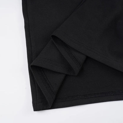 SUCHCUTE Black Sexy Backless Halter Dress Women Sleeveless Low-Neck Party Club Dress Aesthetic 90s Clubwear Clothing Chic Outfit