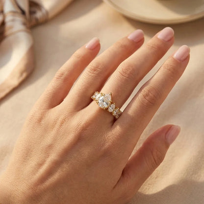 GXTRS 3CT Waterdrop Moissanite S925 Silver Rings For Women Men Sparkling Pear Cut Lab Diamond Wedding Row Band Fine Jewelry Gift