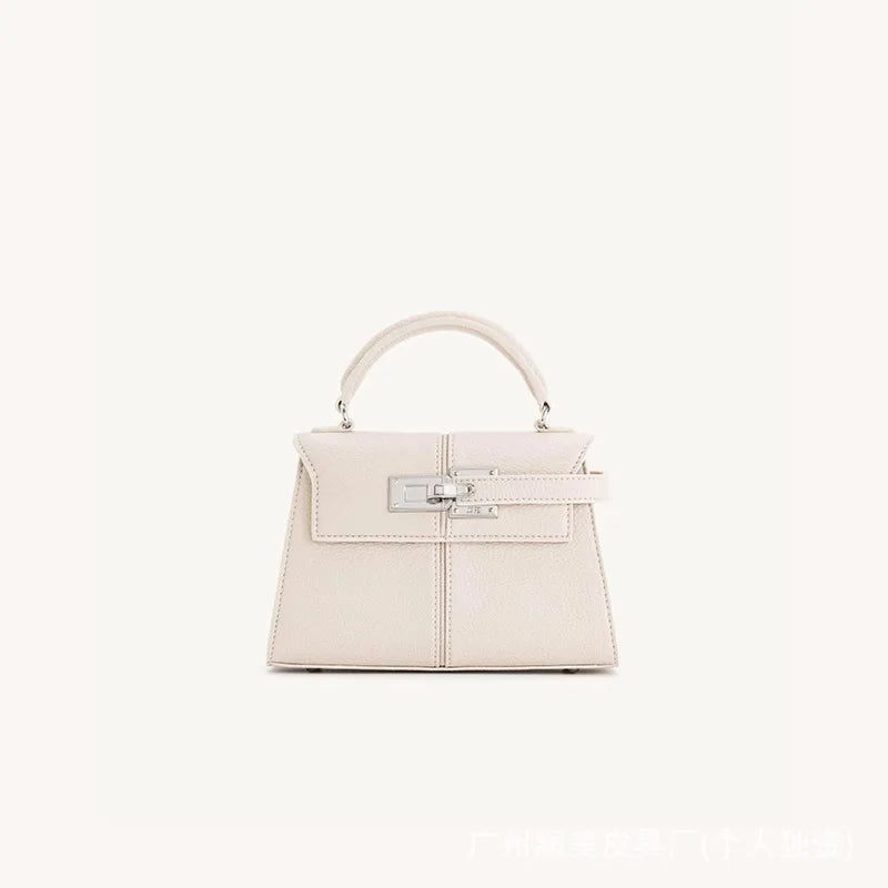 JW PEI New Trapezoidal Genuine Leather Women Handbag Niche Fashion Versatile Top Handle Luxury Ladies Shoulder Crossbody Purse