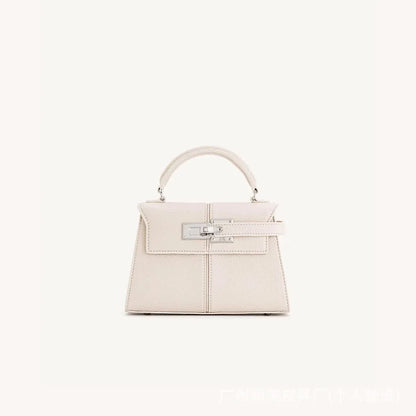 JW PEI New Trapezoidal Genuine Leather Women Handbag Niche Fashion Versatile Top Handle Luxury Ladies Shoulder Crossbody Purse