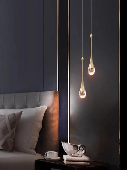LED Pendant Lights Indoor Lighting Hanging Lamp Water Drop Bubble Crystall Bedroom Dining Room Decoration Pendente iluminação