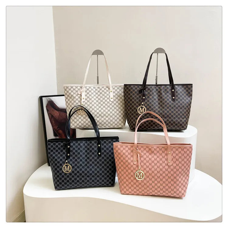 Large Capacity Commuting Tote Bags Fashionable Printed Pu Leather Handbag for Women College Students Class Handbags Shoulder Bag