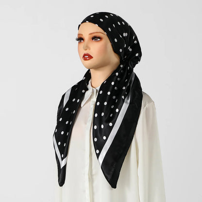 New Muslim Satin Silk Instant Hijabs Scarf Printed Turban Thick Hijab Cap Night Cap Women Ramadan Elastic Satin Hair Bonnet Eid