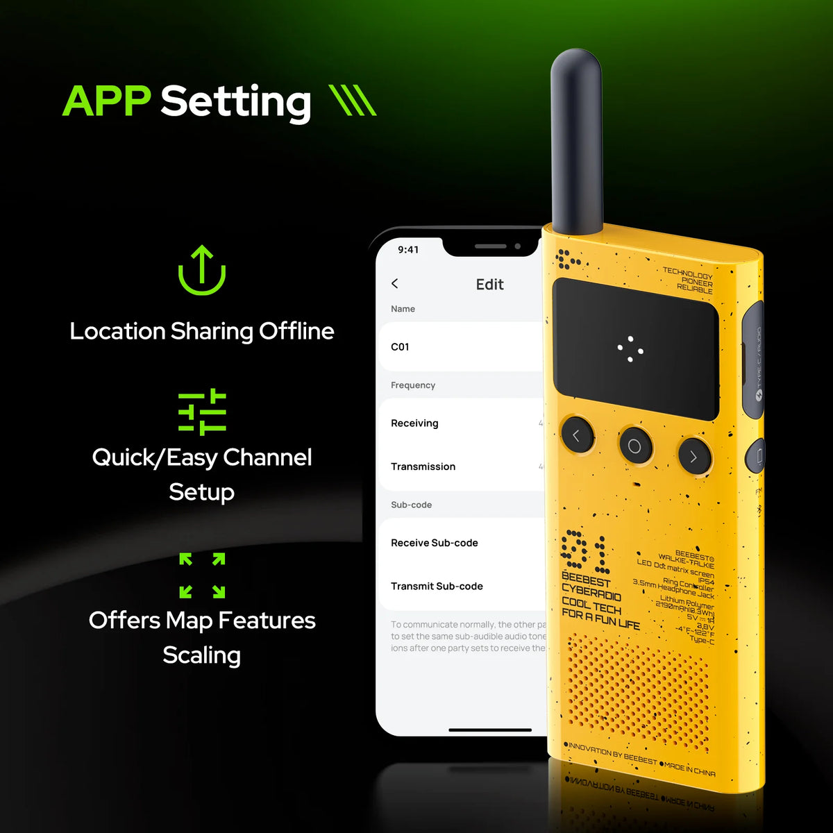 BEEBEST A101OS Lito Walkie Talkie Long Standby Optional Bands 5km Distance IP54 Outdoors Security With Finger PTT For XIAOMI 2S