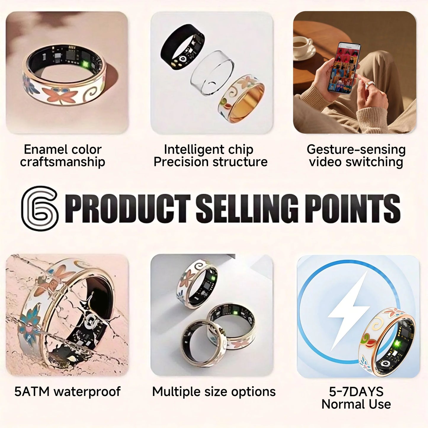 2026 New Healthy Smart Ring 5 ATM Waterproof Wireless Call Heart Rate/Sleep Oxygen Monitoring For Android/IOS Men Women Gifts