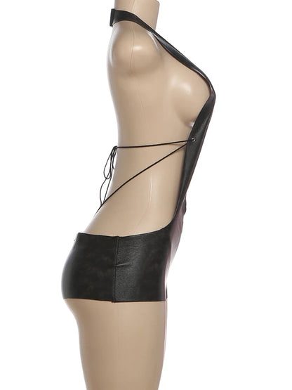 Weird Puss Sexy Backless Romper Women Deep V-Neck Sleeveless Coquette Summer New 2026 Trend Stretch Skinny Clubwear Playsuit