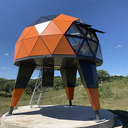 Custom Windproof Igloo Dome Camping Crystal Dome Tent Luxury Aluminum Glamping Geodesic Glass Dome House Tent With Bathroom