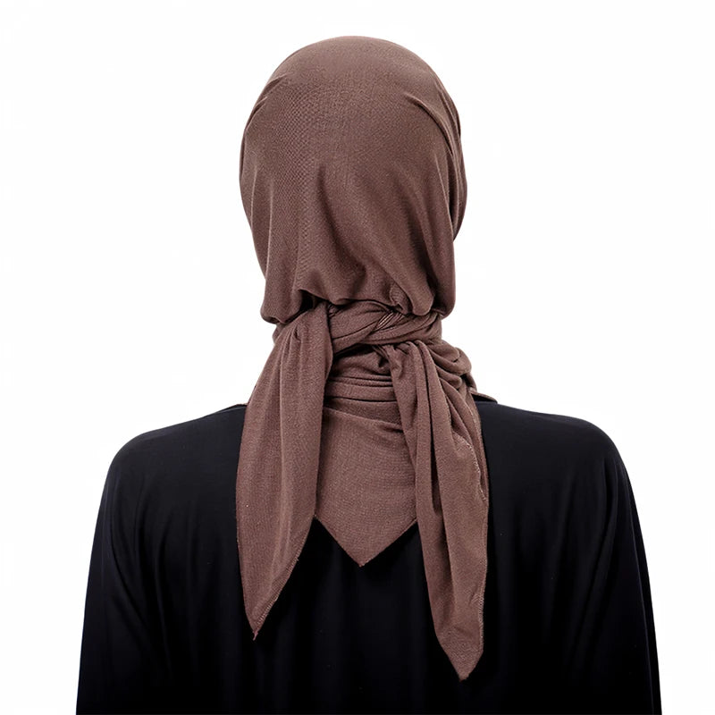 New Triangle Jersey Hijab Scarf For Women Muslim Shawls Headscarf Wraps Solid Color Scarves Head Wrap Islamic Turban Headband