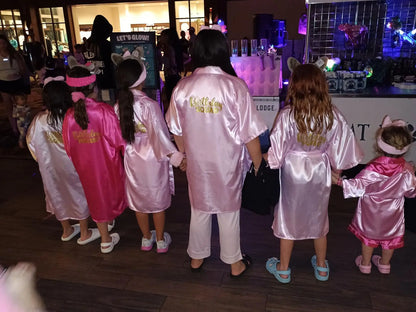 40 Pcs Girls Spa Party Supplies 10 Birthday Squad Princess Robe 10 Tote Bags 10 Headbands 10 Spa Masks for Birthday