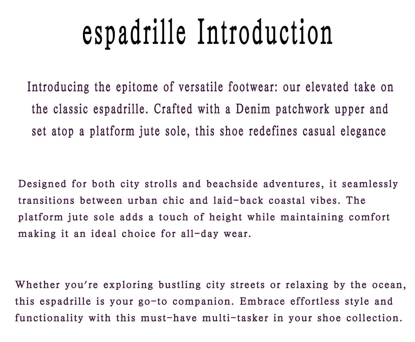 Espadrilles Women's Shoes Luxury Denim PATCHWORK  Flat Platform  Stylish and Trendy Footwear for Fashion-Forward Females