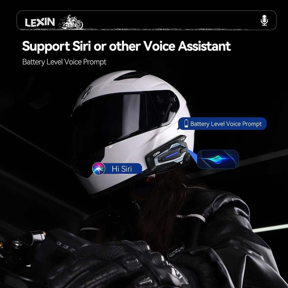 NEW-LEXIN G10 Motorcycle Helmet Intercom,8 riders Dual Qualcomm Bluetooth 5.1 intercom,Parallel Audio- intercom and stream music