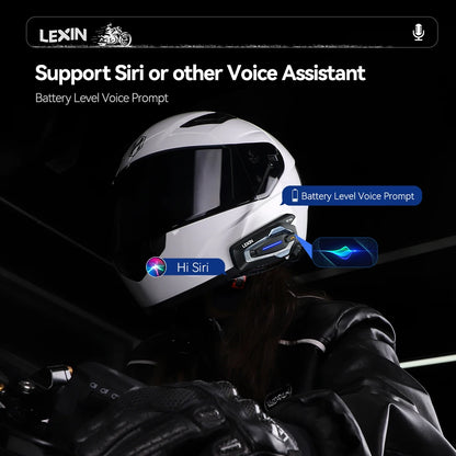 NEW-LEXIN G10 Motorcycle Helmet Intercom,8 riders Dual Qualcomm Bluetooth 5.1 intercom,Parallel Audio- intercom and stream music