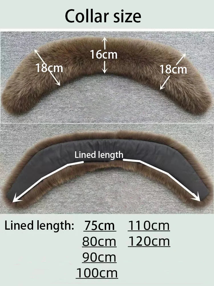 Winter Real Fox Fur Collar Woman Furry Natural Raccoon Fur Scarf Shawls Luxury Neck Warmer Wraps For Coat Fur Scarves Large Size