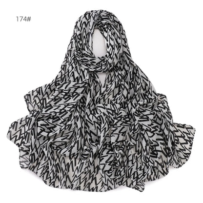 66 Colors Pearl Chiffon Printed Hijab Scarf New Fresh Small Floral Polka Dot Sunscreen Silk Scarf Shawl Turbans for Women Hijabs
