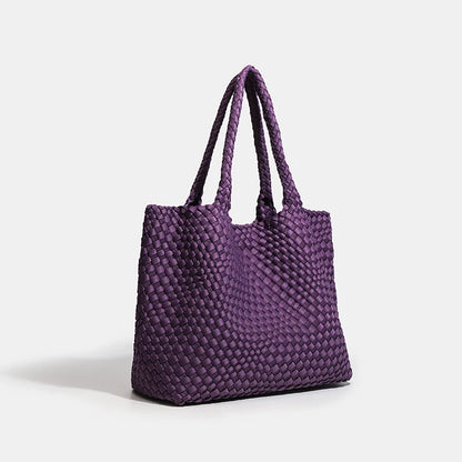 Large size women's tote bag Women's fashion bags 2024 Hot product Neoprene material women's hand-woven bag Large volume Tote bag
