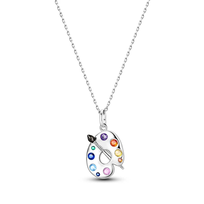 Luxury Necklace 925 Silver Original Sterling Zircon Dragonfly Butterfly Firefly Star Moon Chain Link For Women Wedding Jewelry
