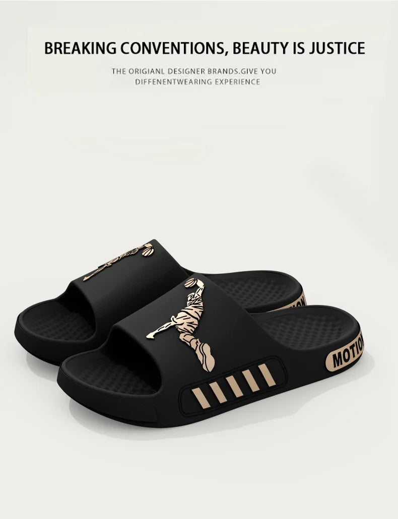 Men's Summer Thong Slippers Thick Bottom Anti-Slip Deodorant EVA Wear-Resistant Breathable Slip-On Sandals