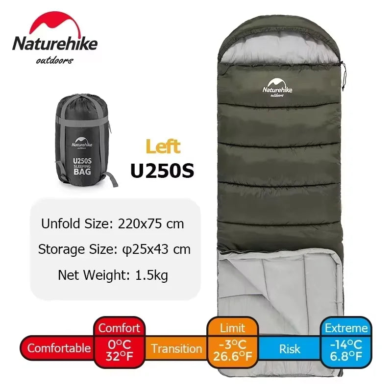 Naturehike Sleeping Bag Ultralight Winter Sleeping Bag Lightweight Waterproof Sleeping Bag Outdoor Camping Sleeping Bag