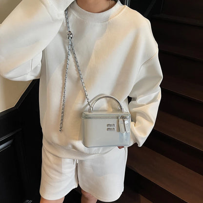 Women Square Handbags 2025 Spring Fashion Chains Crossbody Bags Soft PU Shoulder Bag Ladies Elegant Chic Mini Mobile Phone Bags