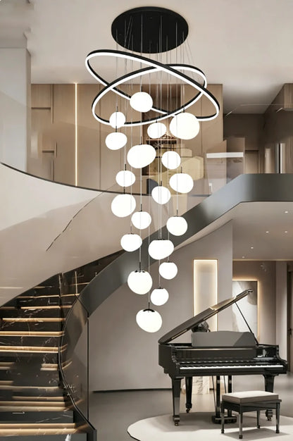 Modern Home Decor LED Lights Pendant Light Lamps for Staircase Chandeliers for Living Room Hanging Light Indoor Lighting