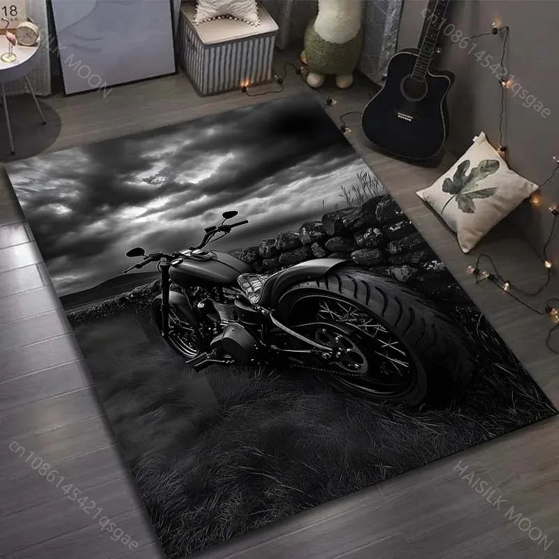 6 Style Motorcycle Enthusiasts Pattern Carpet for Living Room Bedroom Sofa Home Decor Non-slip Floor Mat Large Size