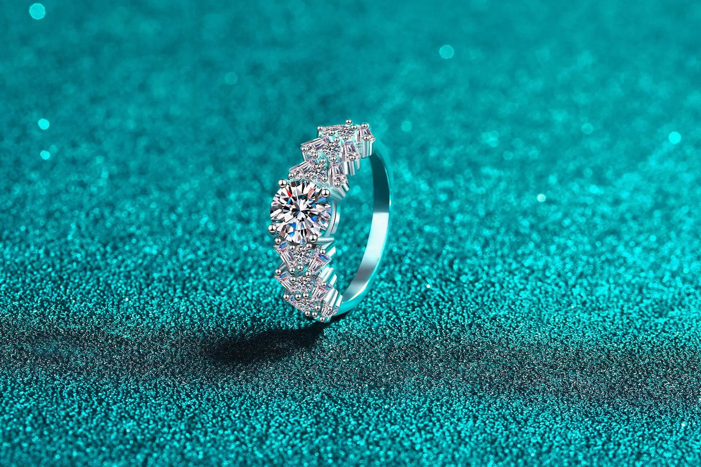 Women's PT950 Platinum 1CT Moissanite Ring - Rectangular Bevel Style, Luxury Gorgeous, High-End Festival Gift & Unique