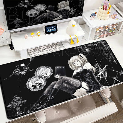 New Misa Amane Light Yagami Desk Mat Death Note Anime Mousepad Computer Gamers Lock Edge Mouse Pad Gaming E-sports Keyboard Pads
