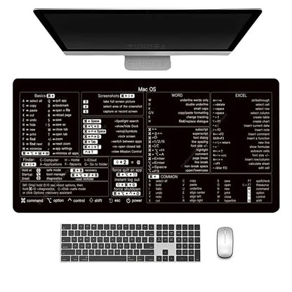 For MAC OS Cheat Sheet Mouse Pad Large For Word Excel Shortcuts Keyboard  Mat Office User Mousepad Candlestick Patterns Desk