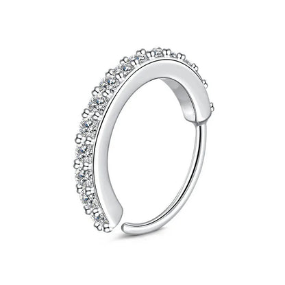 Rhinestone Nose Ring for Women Nasal Septum Daily Wear Body Jewelry Piercing Accessory Ladies Fashion Accessory