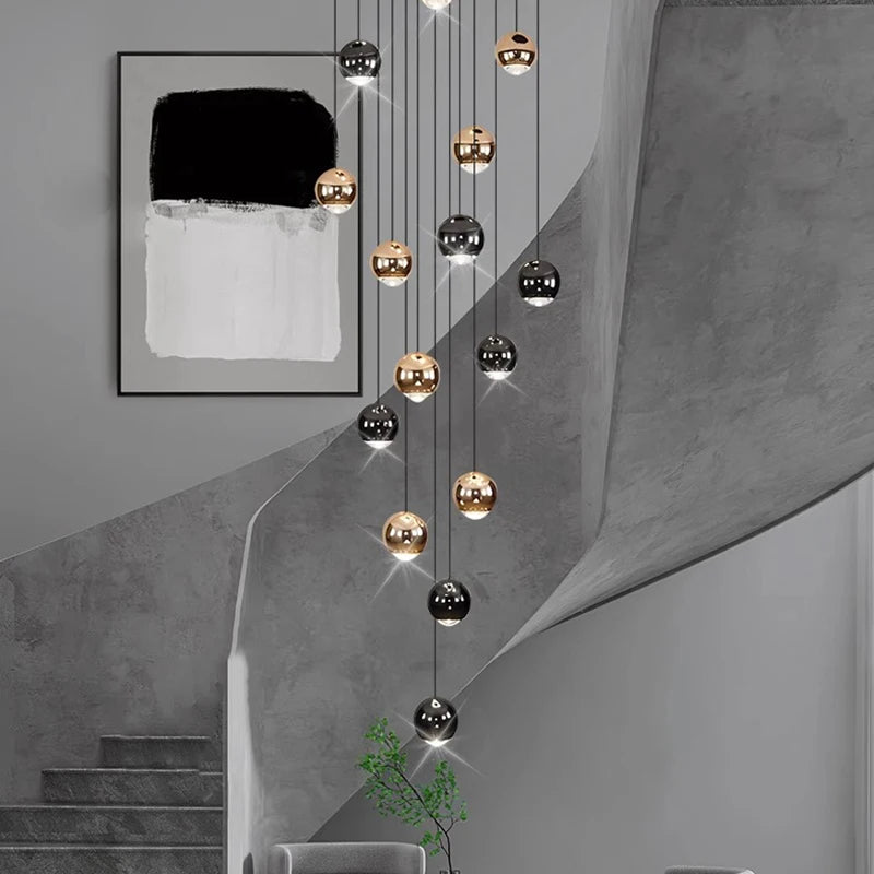 Modern Crystal stair chandelier lights indoor lighting Ceiling lamp hanging light led Chandeliers for living room indoor lightin