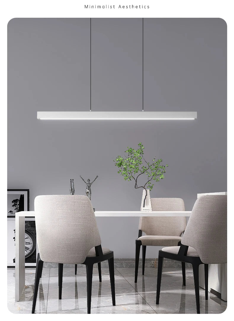 Dining Room Chandelier Dining Table Lighting Kitchen Bar Light LED Linear Lamp Restaurant Pendant Lights Modern Brief Droplight