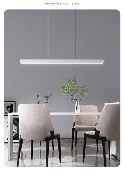 Dining Room Chandelier Dining Table Lighting Kitchen Bar Light LED Linear Lamp Restaurant Pendant Lights Modern Brief Droplight