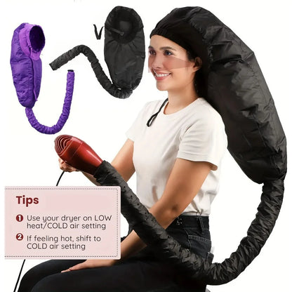 A multifunctional hot oil dry hair cap, compatible with hair dryers, provides constant temperature hair care and maintenance