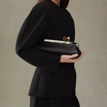 Luxury Designer Clip Handbag Purses for Ladies Long Clutch Bag with Removable Shoulder Strap Women's Fashionable Baguette Bag