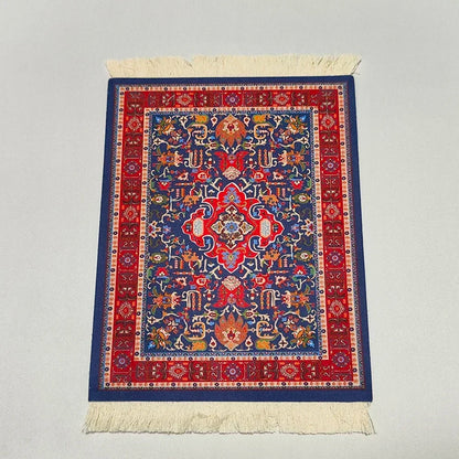 Woven flower Persian carpet small coaster wholesale merchants cheap mouse pad desk mat retro style rubber non-slip computer mats