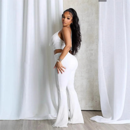 2026 Halter Neck Jumpsuits For Woman Jumpsuit Temperament Simple Style Hot Girl Slim Waist Hollow Sleeveless Solid Color Fashion